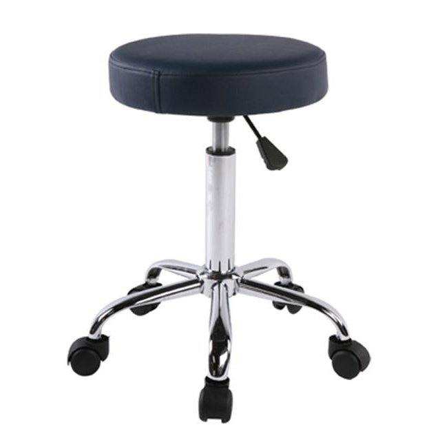 Tabouret rond roulant piètement inox