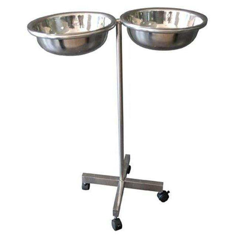 Accessoires : Baquet roulant en INOX 2 cuvettes