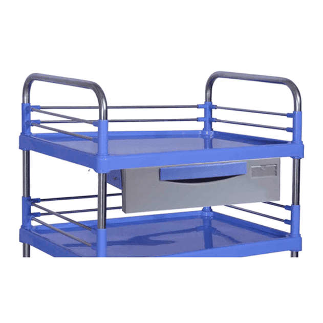 Guéridon à 3 plateaux en ABS avec tiroir