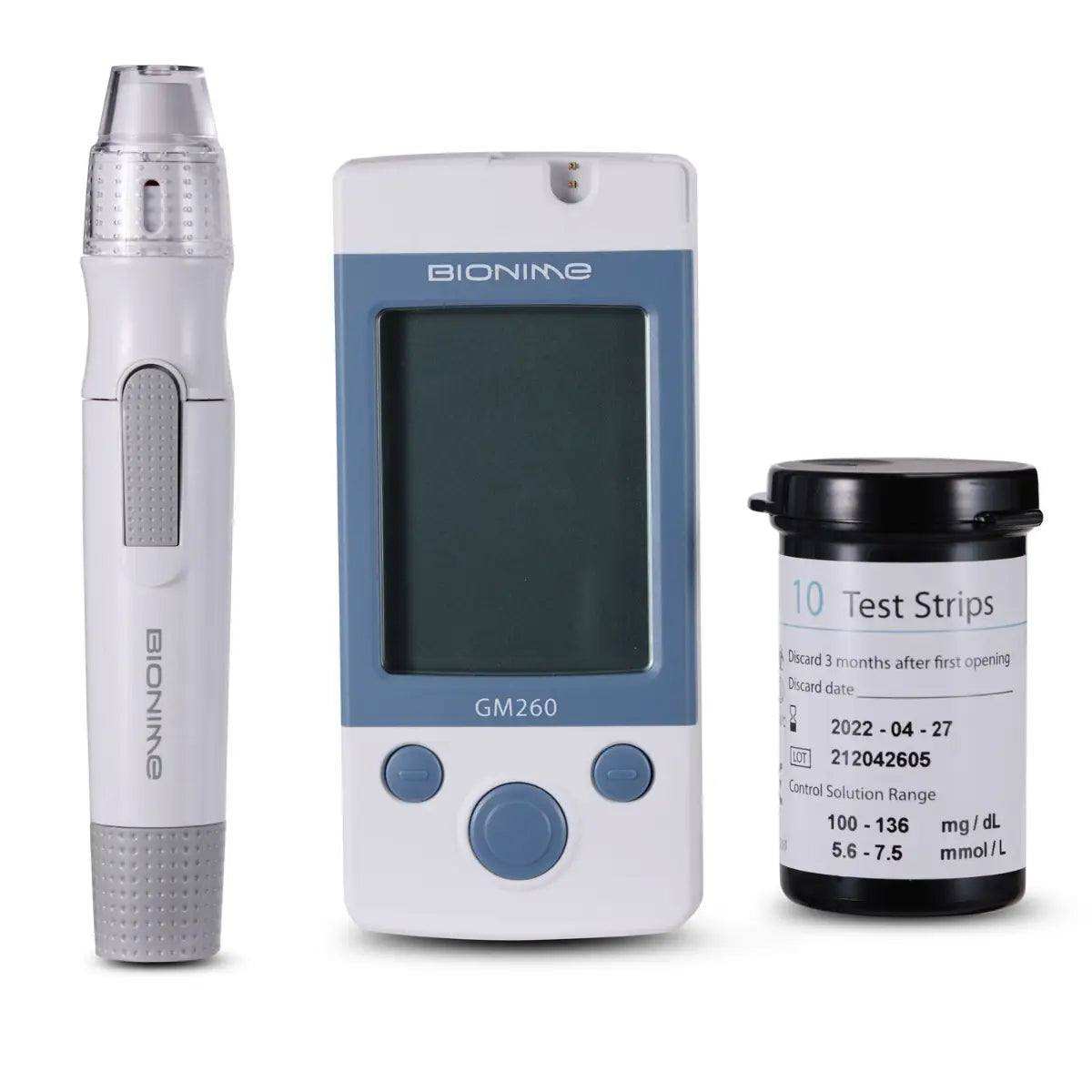 Glucomètre avec stylo auto piqueur GM260 - Bionime